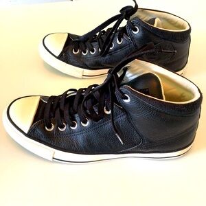 Converse City CT High Hiker Black Leather High Top Sneakers Women’s 10 Men’s 8